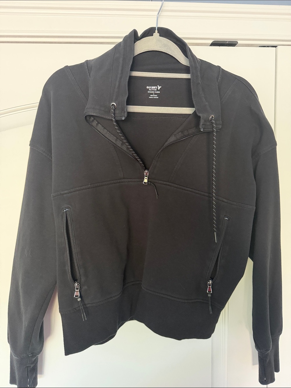 Old Navy Black Half-Zip Drawstring Hoodie